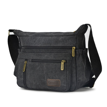 Men's Canvas Solid Large Capacity Kit Men's Messenger Bags