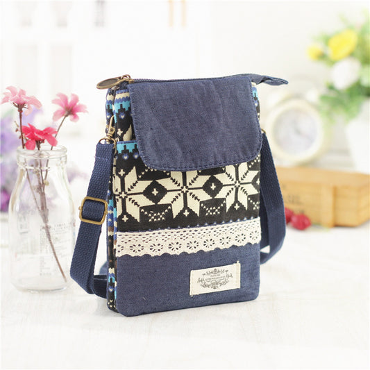 Ethnic Style Large Screen Cotton Cloth Phone Bags