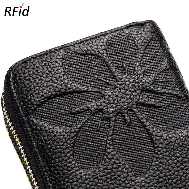 Women's Zipper Leather Large Capacity Long Top Ladies Wallets