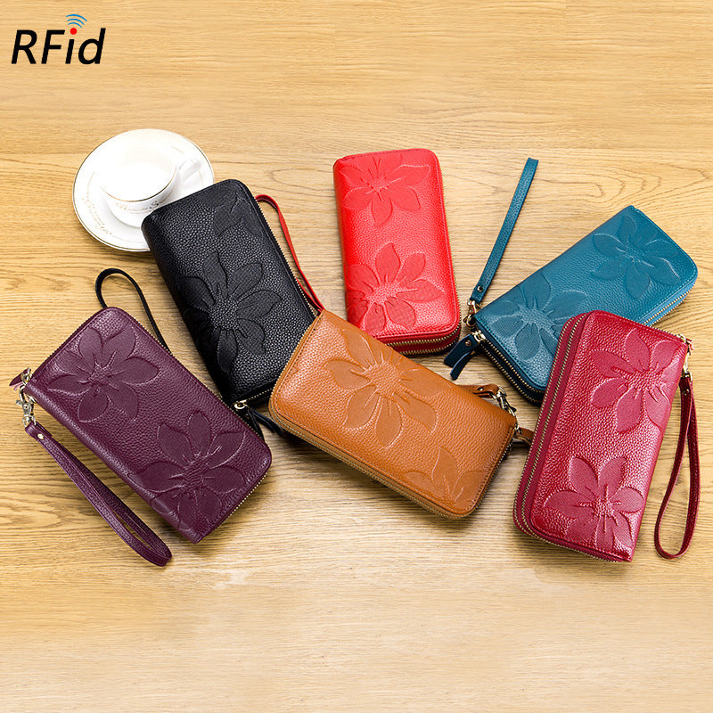 Women's Zipper Leather Large Capacity Long Top Ladies Wallets