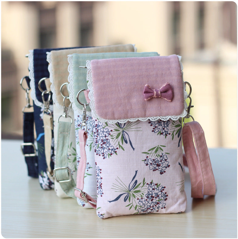 Bouquet Cotton Cloth Mobile Rural Long-term Phone Bags