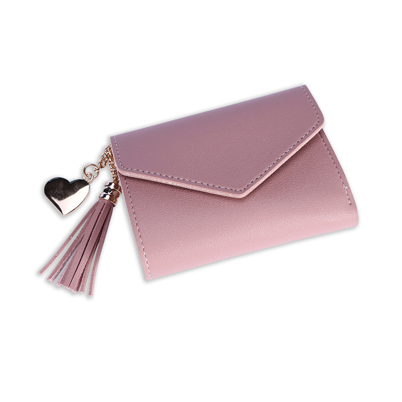 Women's Fashion Short Version Cute Refreshing Tassel Ladies Wallets