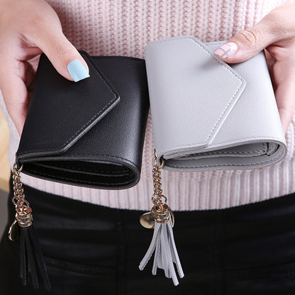 Women's Fashion Short Version Cute Refreshing Tassel Ladies Wallets