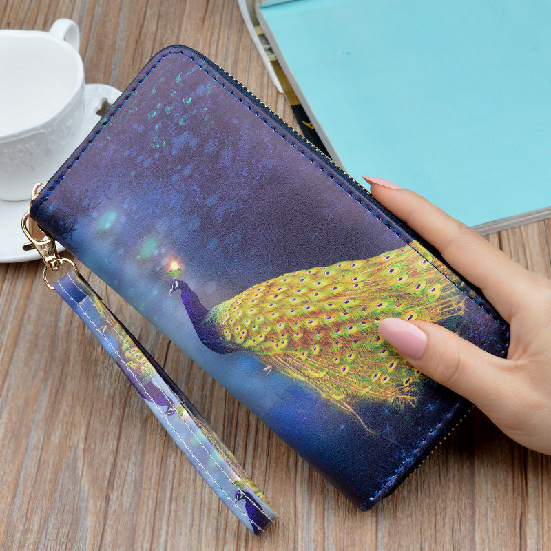 Women's Clutch Long Zip Female Korean Style Printed Ladies Wallets