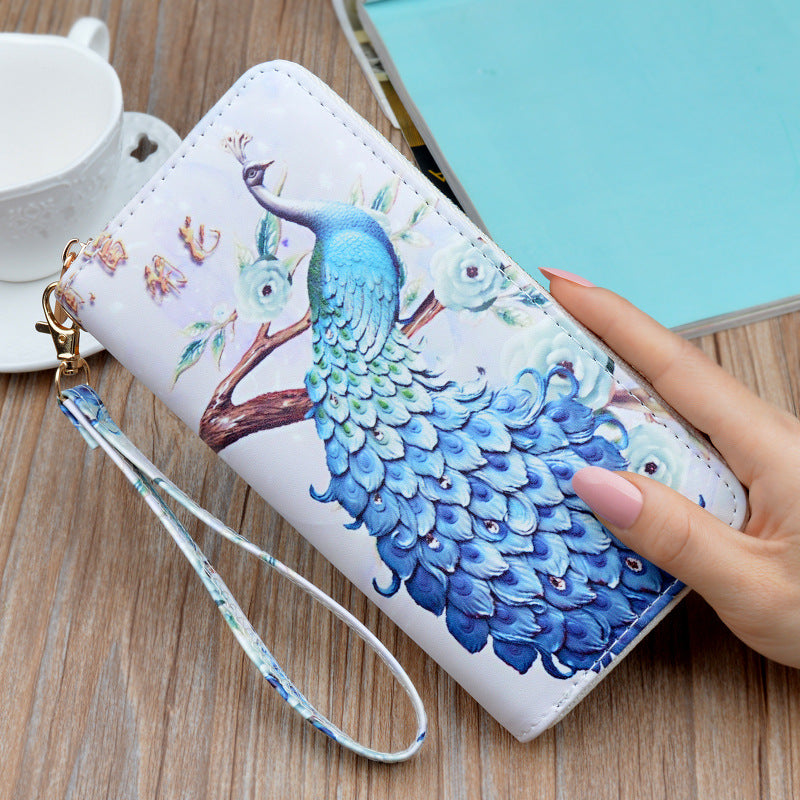 Women's Clutch Long Zip Female Korean Style Printed Ladies Wallets