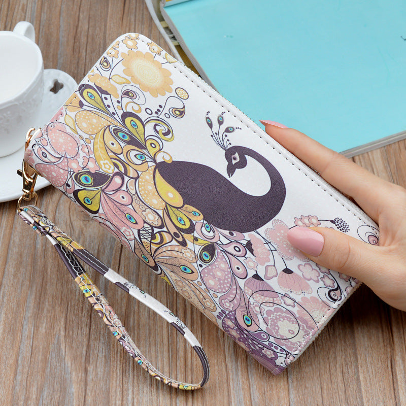 Women's Clutch Long Zip Female Korean Style Printed Ladies Wallets