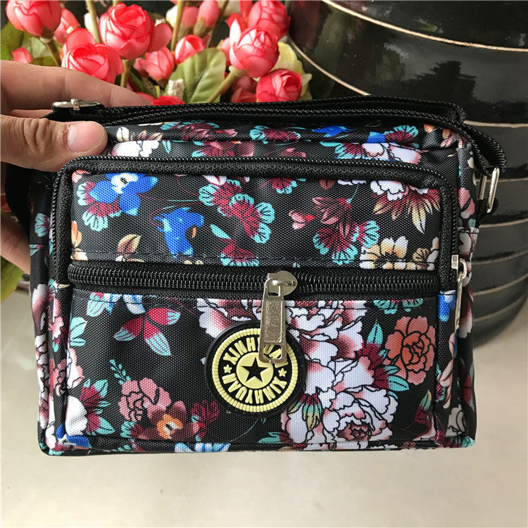 Women's Stall Canvas Mummy Person Flower Cloth Shoulder Bags