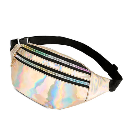 Women's Slouchy Trendy Popular Laser Color Men's Waist Packs