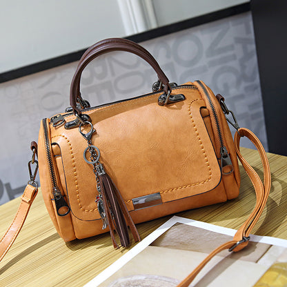 Women's Spring Korean Style Retro Boston Pillow Crossbody Bags