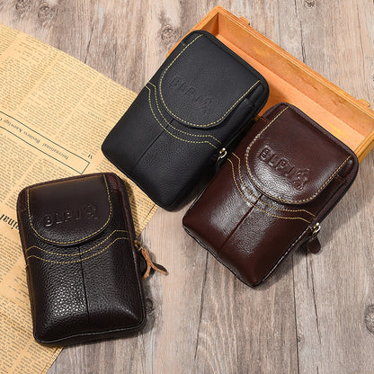 Men's Cell Leather Vertical Business Multifunction Change Men's Waist Packs