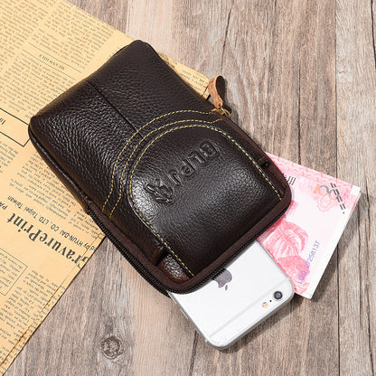 Men's Cell Leather Vertical Business Multifunction Change Men's Waist Packs