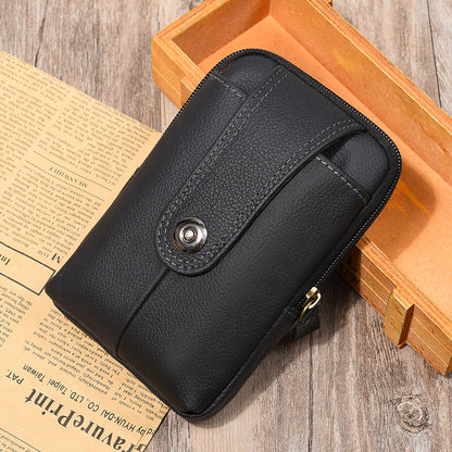 Men's Cell Leather Vertical Business Multifunction Change Men's Waist Packs