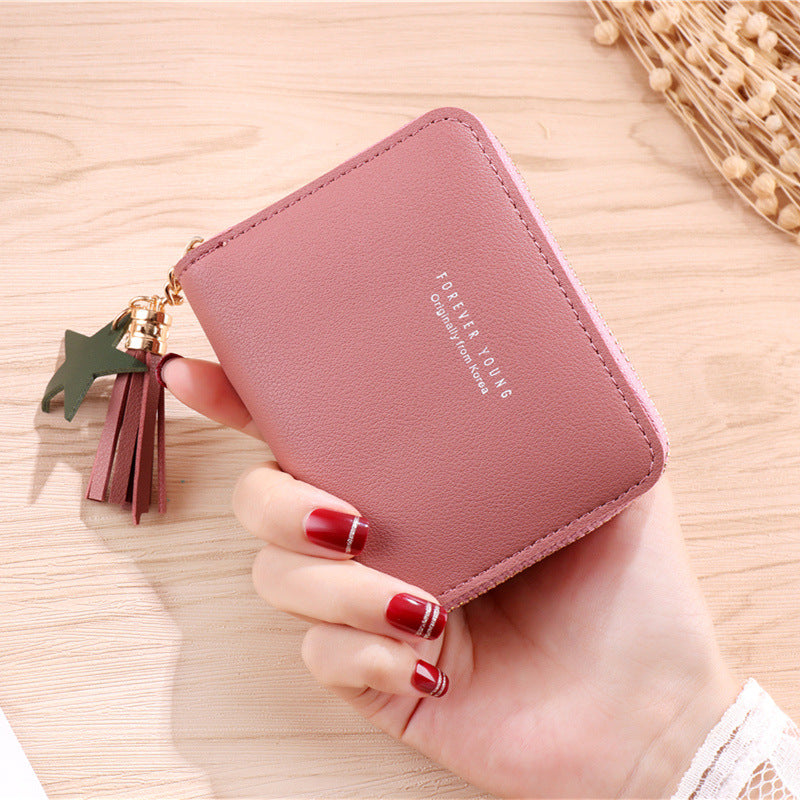 Women's Short Mini Multifunctional Zipper Leather Ladies Wallets