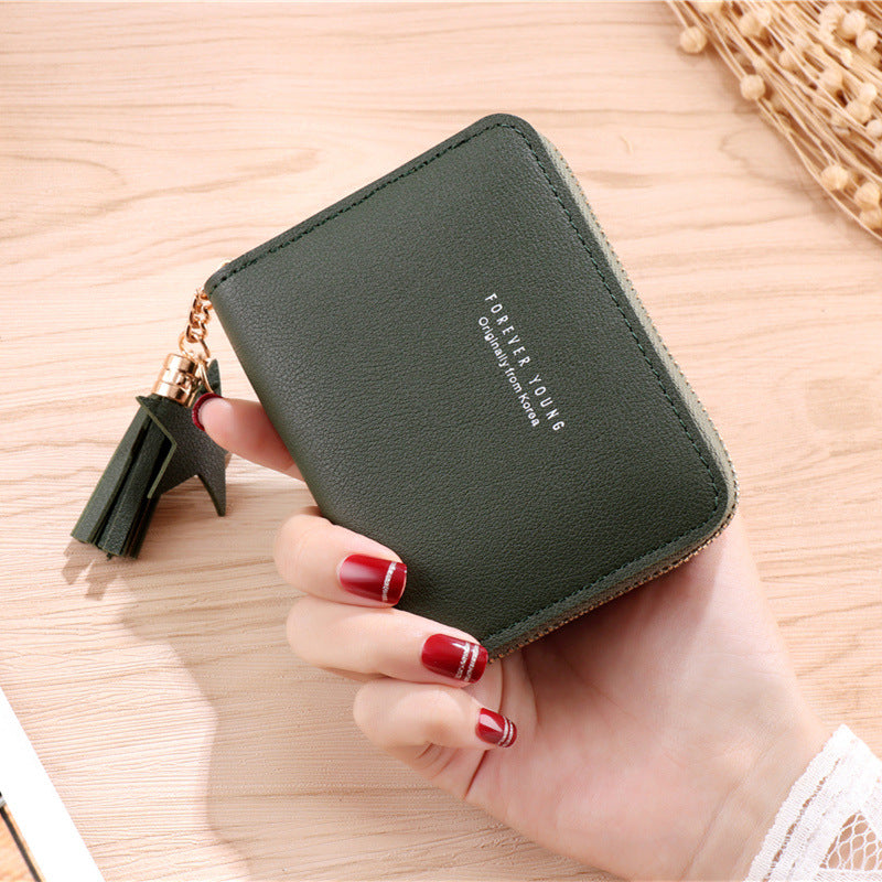 Women's Short Mini Multifunctional Zipper Leather Ladies Wallets