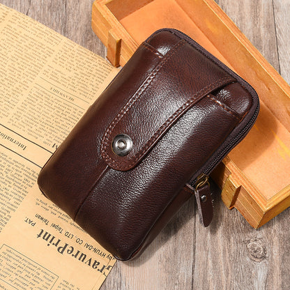 Men's Cell Leather Vertical Business Multifunction Change Men's Waist Packs