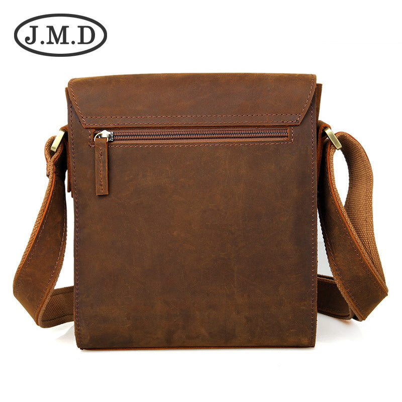 Sacs messagers vintage en cuir véritable pour hommes Minority Simple Crazy