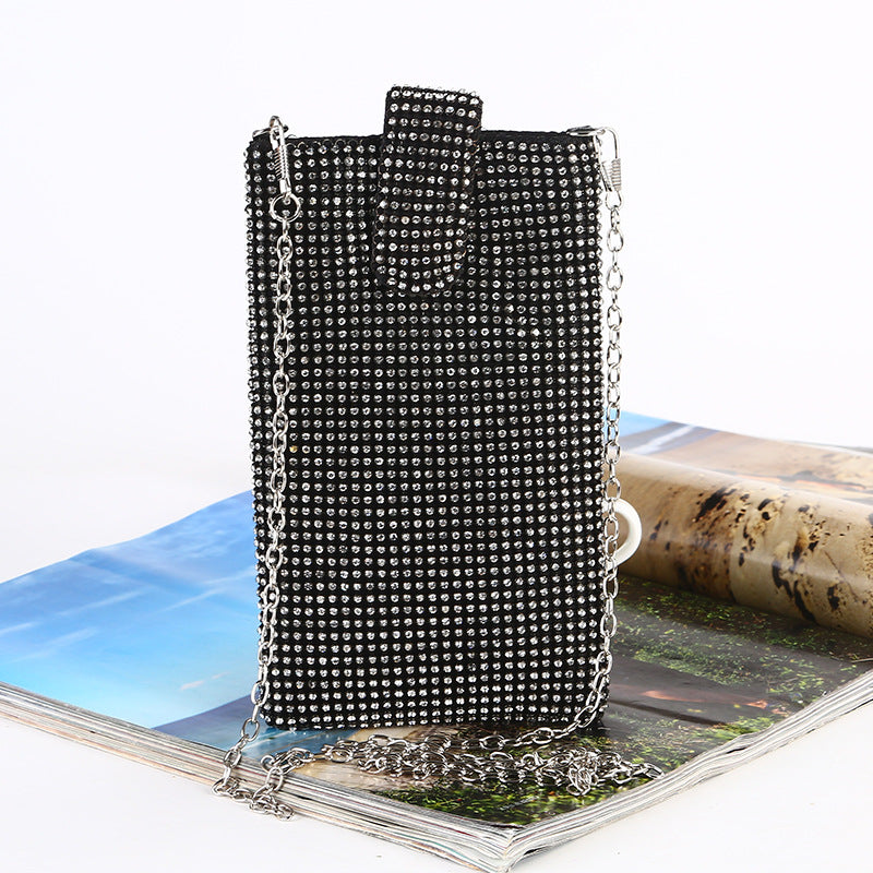 Women's Mobile Chain Rhinestone Vertical Party Phone Bags