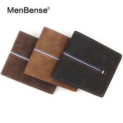 Portefeuilles pour hommes de style coréen rétro vert chic et court pour hommes