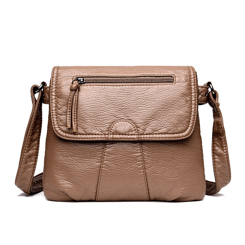 Women's Fashion Washed Soft Leather Small Ladies Bags