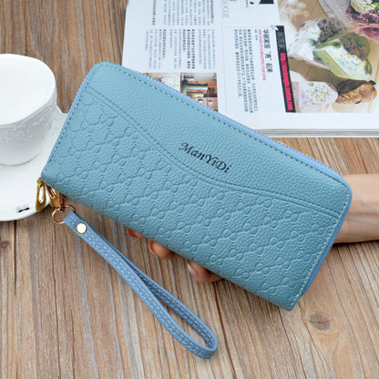 Women's Long Double Zip Clutch Large Capacity Layer Soft Leather Ladies Wallets