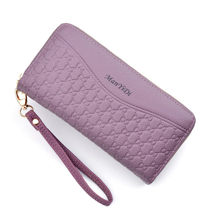 Women's Long Double Zip Clutch Large Capacity Layer Soft Leather Ladies Wallets