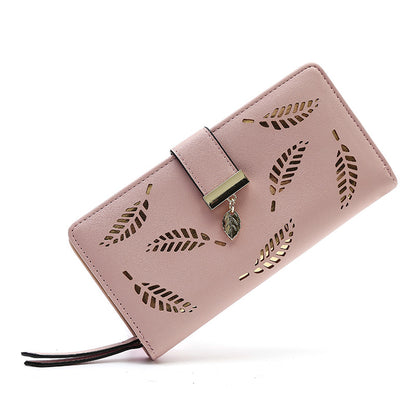 Women's Korean Style Fashion Long Two-fold Hollow Ladies Wallets