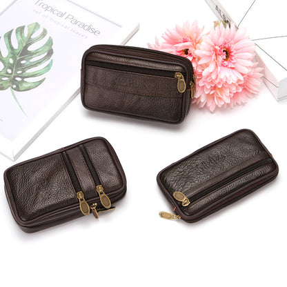 Men's Oversized Leather Wear Mobile Pouch Supermarket Bags