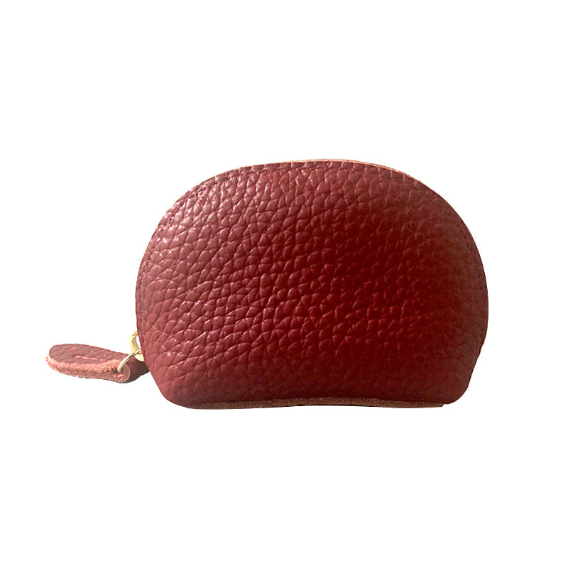 Women's Simple Retro Mini Cowhide Genuine Leather Coin Purses