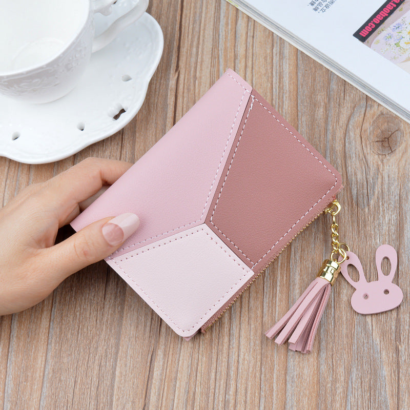 Women's Short Thin Fashion Stitching Contrast Color Ladies Wallets