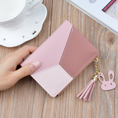 Women's Short Thin Fashion Stitching Contrast Color Ladies Wallets