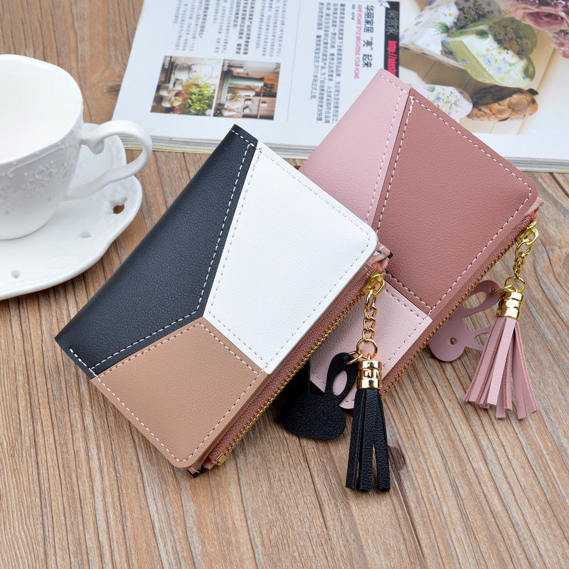 Women's Short Thin Fashion Stitching Contrast Color Ladies Wallets