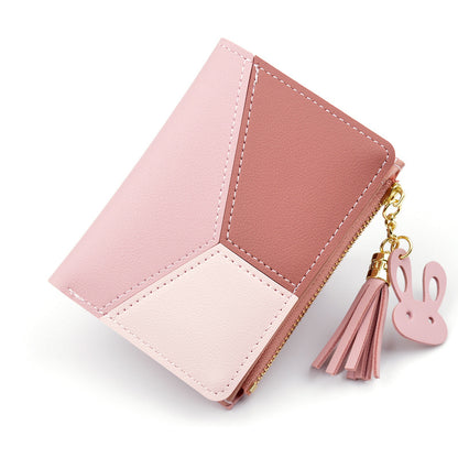 Women's Short Thin Fashion Stitching Contrast Color Ladies Wallets