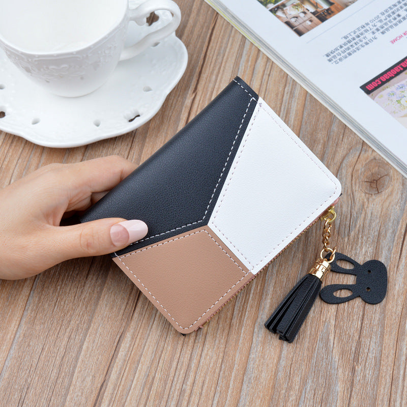 Women's Short Thin Fashion Stitching Contrast Color Ladies Wallets