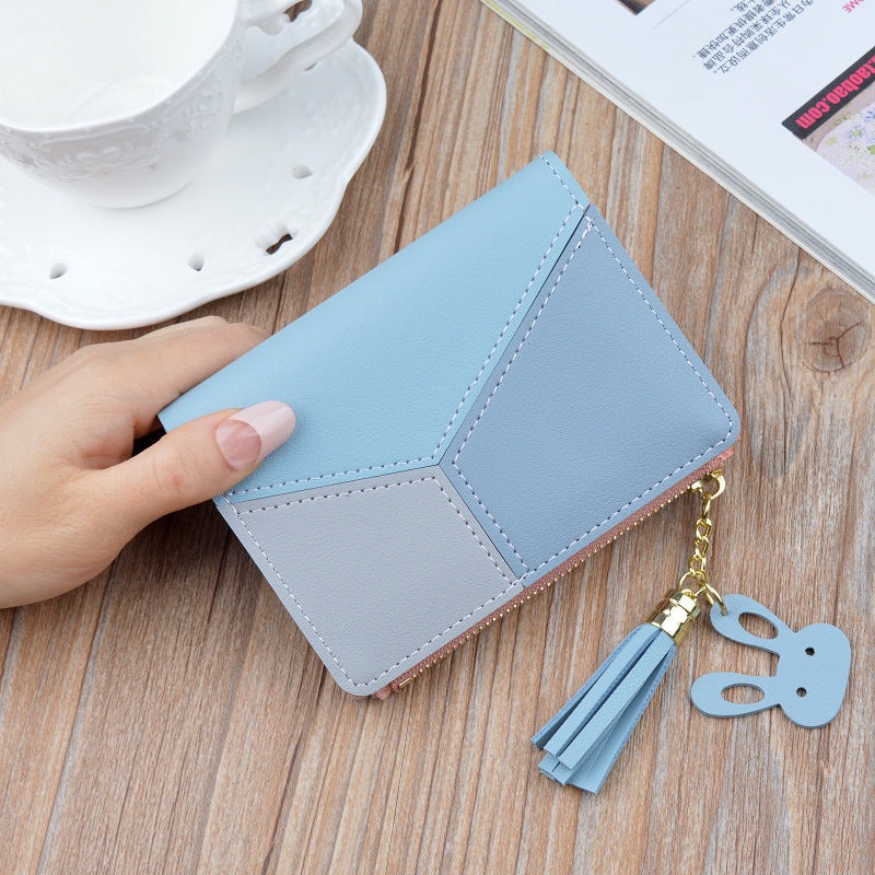 Women's Short Thin Fashion Stitching Contrast Color Ladies Wallets