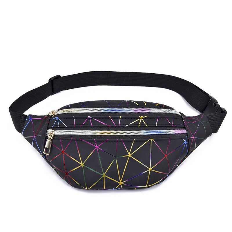 Multilayer Fashion Laser Bright Leather Unisex Men's Waist Packs