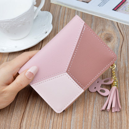 Women's Short Thin Fashion Stitching Contrast Color Ladies Wallets