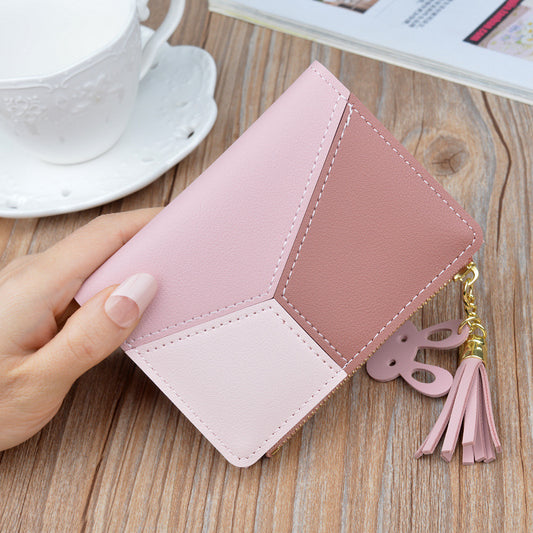 Women's Short Thin Fashion Stitching Contrast Color Ladies Wallets