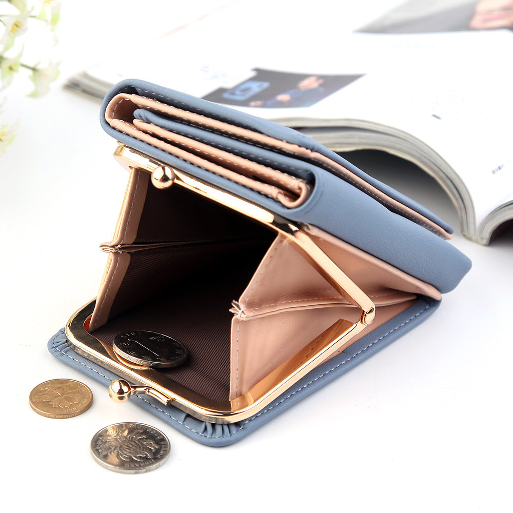 Women's Short Korean Multiple Slots Personalized Leather Ladies Wallets