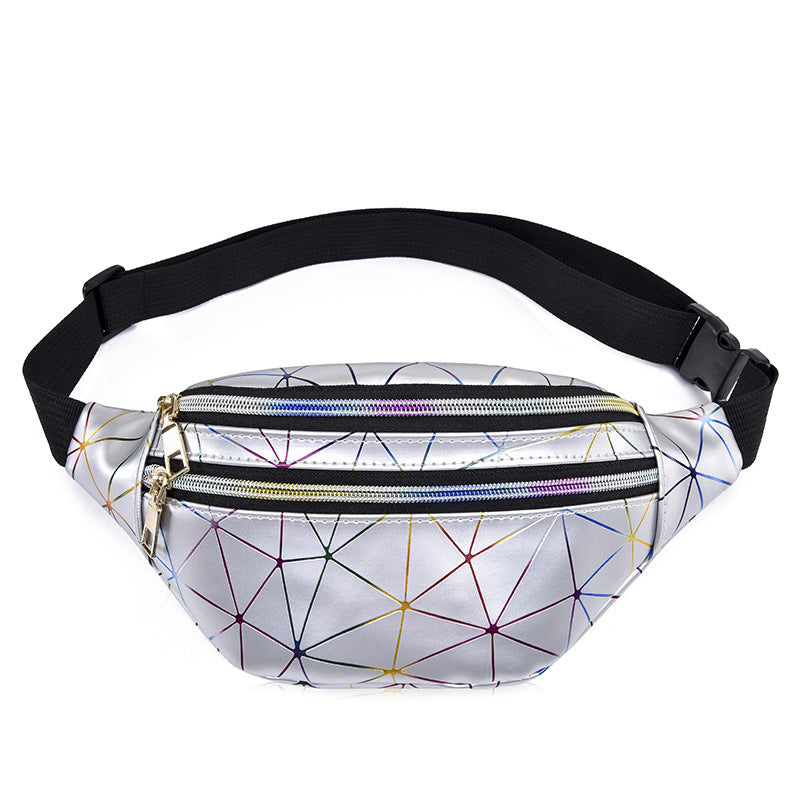 Multilayer Fashion Laser Bright Leather Unisex Men's Waist Packs