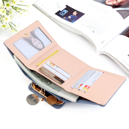 Women's Short Korean Multiple Slots Personalized Leather Ladies Wallets