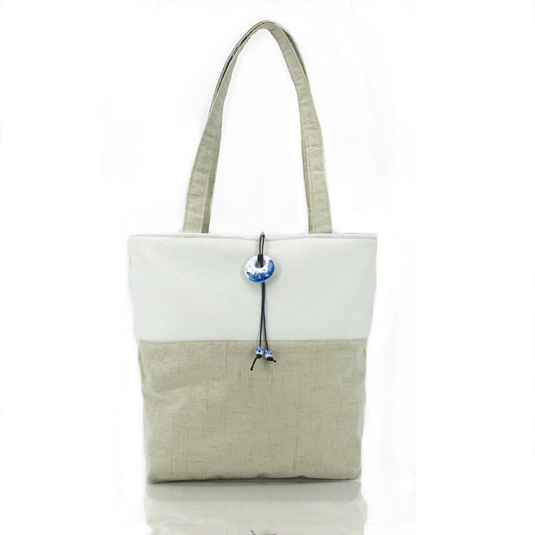 Stitching Ethnic Artistic Canvas Cotton Linen Shoulder Bags