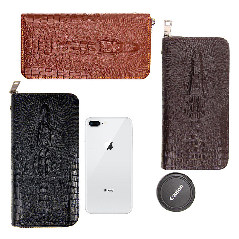 Men's Clutch Business Fashion Crocodile Pattern Large Men's Wallets