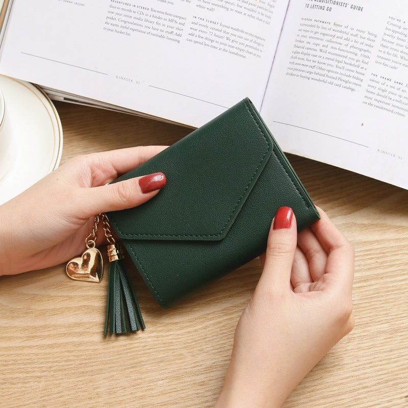 Women's Korean Short Mini Tassel Pendant Ladies Wallets