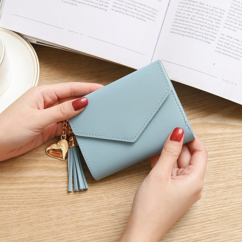 Women's Korean Short Mini Tassel Pendant Ladies Wallets