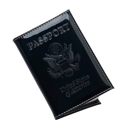 Brown Mouse National Emblem Laser Passport Mirror Glossy Card Holder