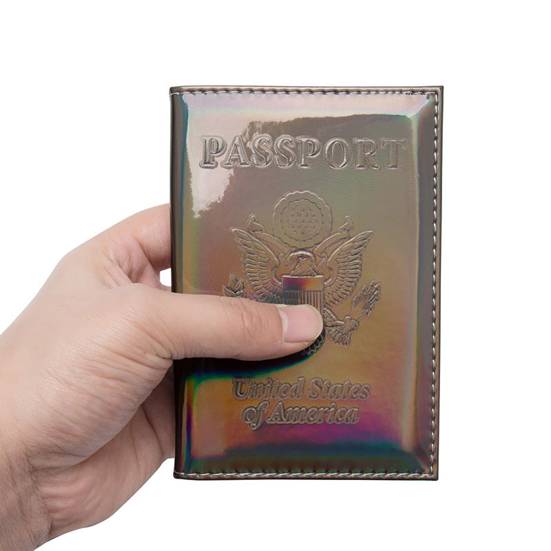 Brown Mouse National Emblem Laser Passport Mirror Glossy Card Holder