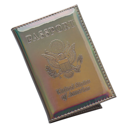 Brown Mouse National Emblem Laser Passport Mirror Glossy Card Holder