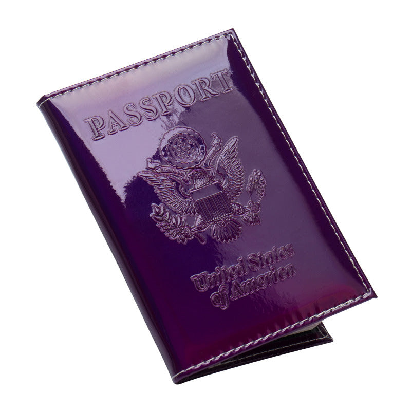 Brown Mouse National Emblem Laser Passport Mirror Glossy Card Holder