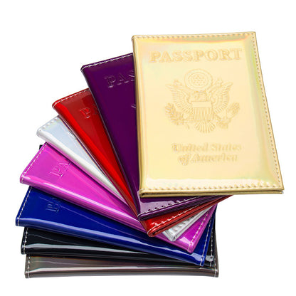 Brown Mouse National Emblem Laser Passport Mirror Glossy Card Holder