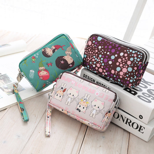 Women's Mobile Hand-held Mini Canvas Oxford Cloth Ladies Wallets